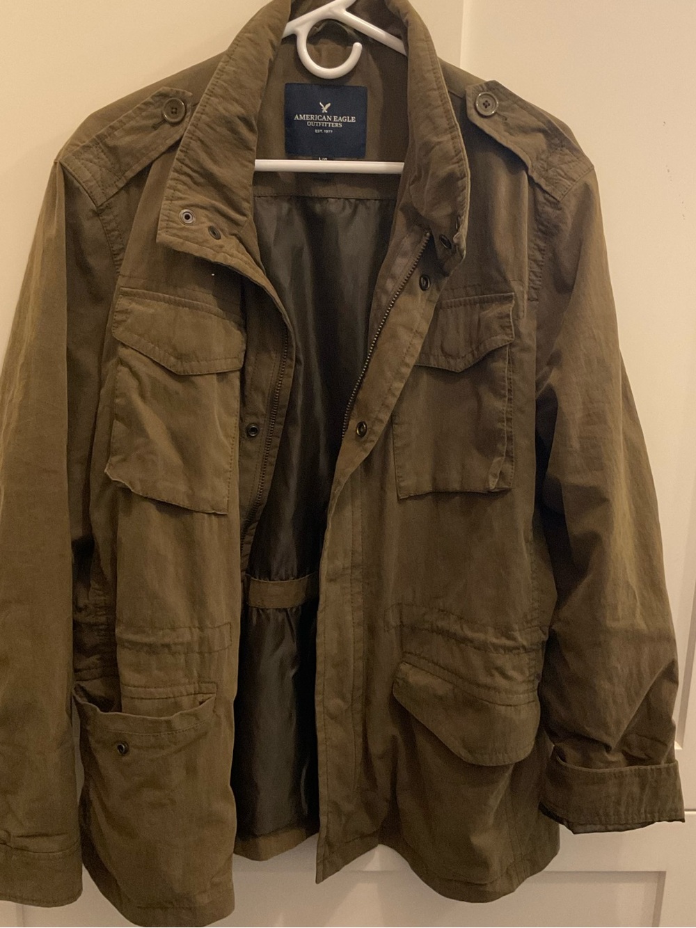 American Eagle Outfitters Men's Olive Green Military Field Jacket Size L